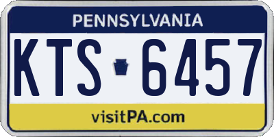 PA license plate KTS6457