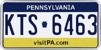 PA license plate KTS6463