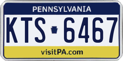 PA license plate KTS6467