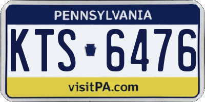 PA license plate KTS6476
