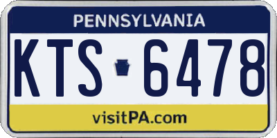 PA license plate KTS6478