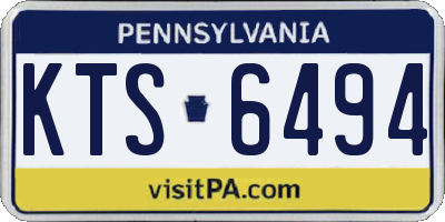 PA license plate KTS6494