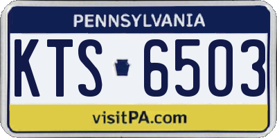 PA license plate KTS6503