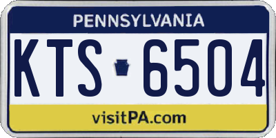 PA license plate KTS6504