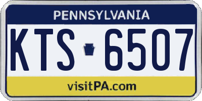 PA license plate KTS6507
