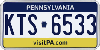 PA license plate KTS6533