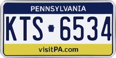 PA license plate KTS6534