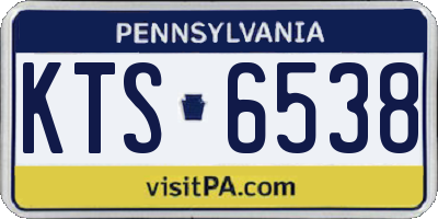 PA license plate KTS6538