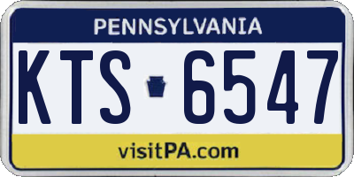 PA license plate KTS6547