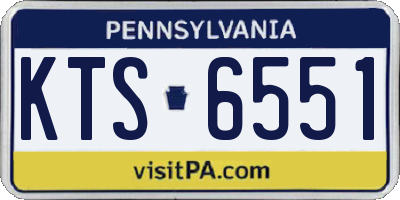 PA license plate KTS6551