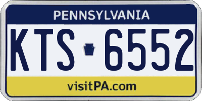 PA license plate KTS6552