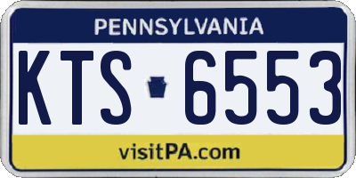 PA license plate KTS6553