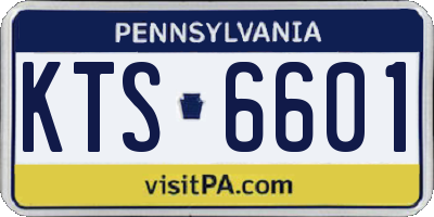 PA license plate KTS6601