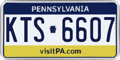 PA license plate KTS6607