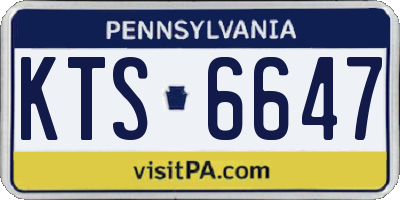 PA license plate KTS6647