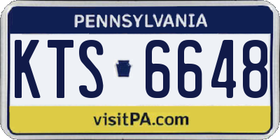 PA license plate KTS6648