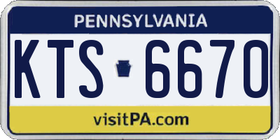 PA license plate KTS6670