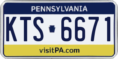 PA license plate KTS6671