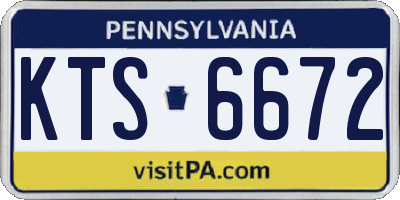 PA license plate KTS6672
