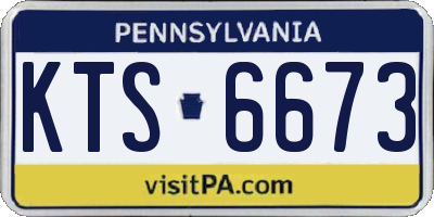 PA license plate KTS6673