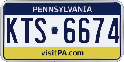 PA license plate KTS6674