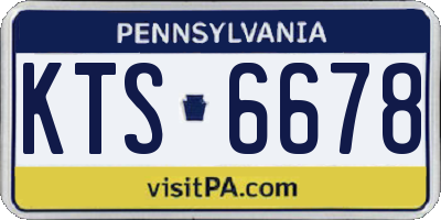 PA license plate KTS6678