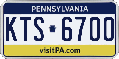 PA license plate KTS6700