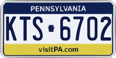 PA license plate KTS6702