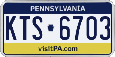 PA license plate KTS6703