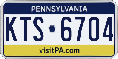 PA license plate KTS6704