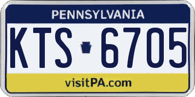 PA license plate KTS6705