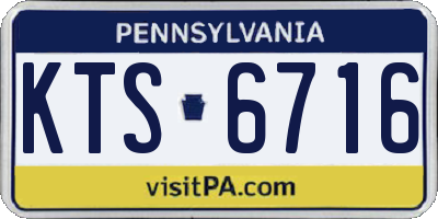 PA license plate KTS6716