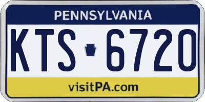 PA license plate KTS6720