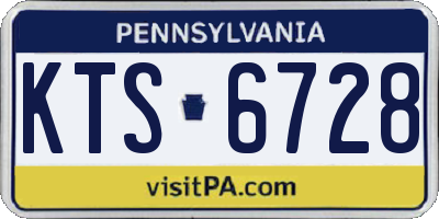 PA license plate KTS6728