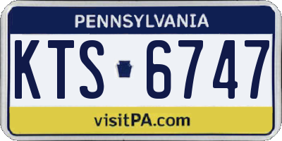 PA license plate KTS6747