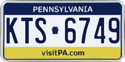 PA license plate KTS6749