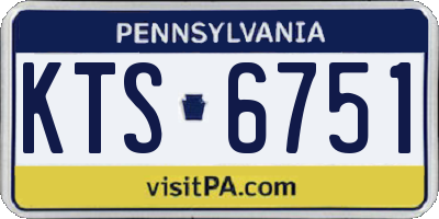 PA license plate KTS6751