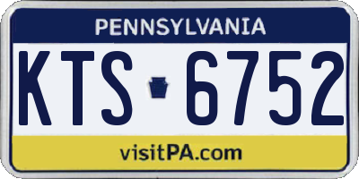 PA license plate KTS6752