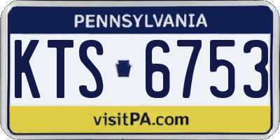 PA license plate KTS6753