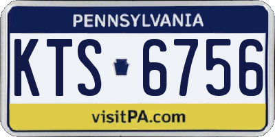 PA license plate KTS6756