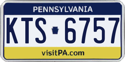 PA license plate KTS6757