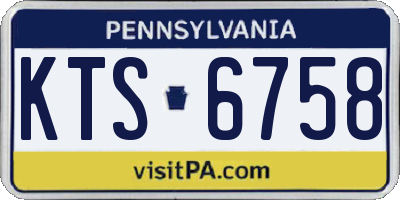PA license plate KTS6758