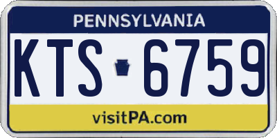 PA license plate KTS6759