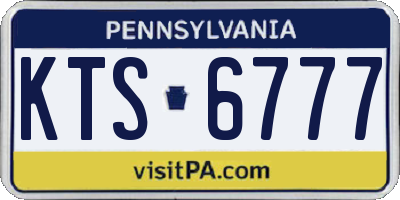 PA license plate KTS6777