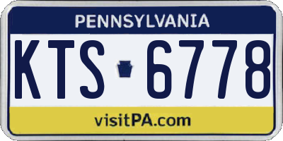 PA license plate KTS6778