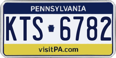 PA license plate KTS6782