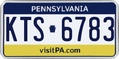 PA license plate KTS6783
