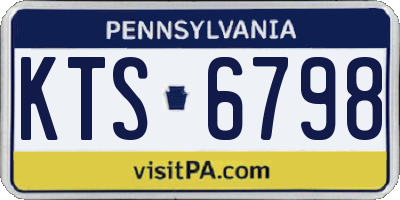 PA license plate KTS6798