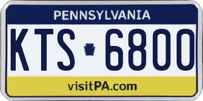 PA license plate KTS6800