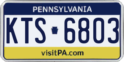 PA license plate KTS6803